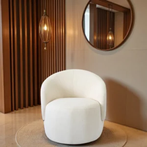 Poltrona Decorativa COLLI OFF WHITE Sala Quarto Salão Aconchegante Recepção
