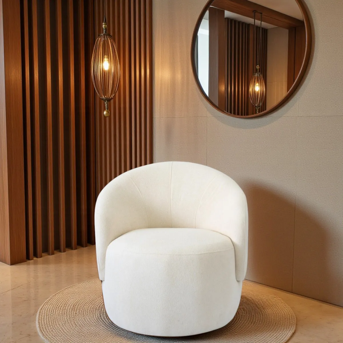 Poltrona Decorativa COLLI OFF WHITE Sala Quarto Salão Aconchegante Recepção