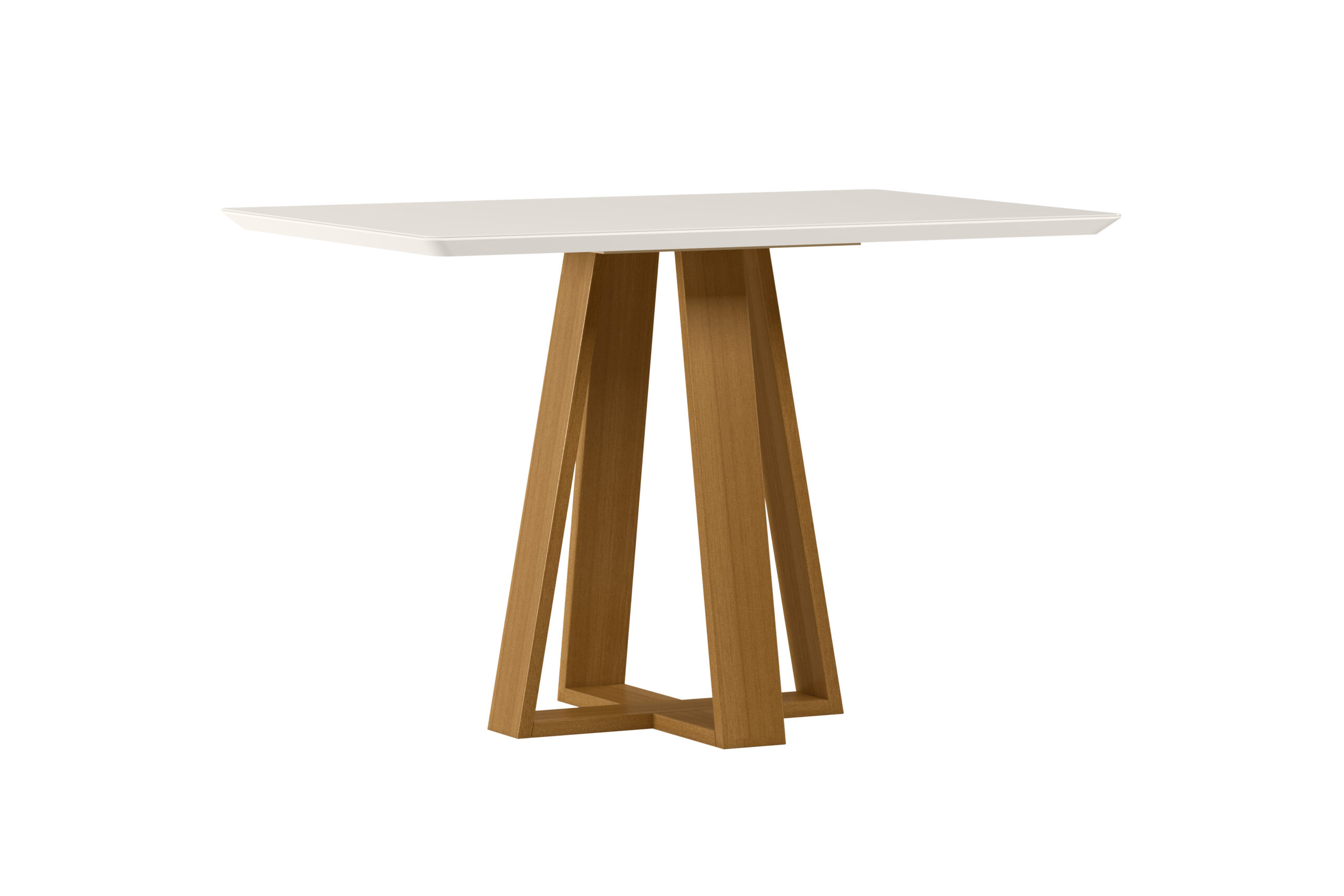 Mesa De Jantar LECTUS Para 4 Lugares Tampo Retangular Com Vidro 1,20mX80 - Imagem 3